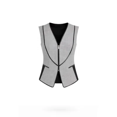 Lumina Eligma Women's Black / Grey Multi Fold Vest - Gray Black