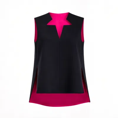 Lumina Eligma Women's Black / Pink Star Shirt - Reversible Black Fuschia In Multi