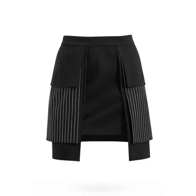 Lumina Eligma Women's Black / White Dimensions Layered Skirt - Black & White Stripes