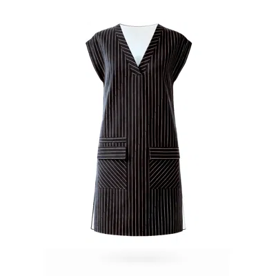 Lumina Eligma Women's Black / White The Rectangle Shirt Dress - Reversible Black & White Stripes