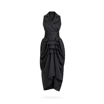 Lumina Eligma Women's Black / White The Tuxedo Dress - Black & White Stripes