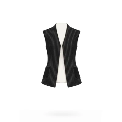 Lumina Eligma Women's Black / White The Yacht Vest - Reversible Black & White Stripes In Multi