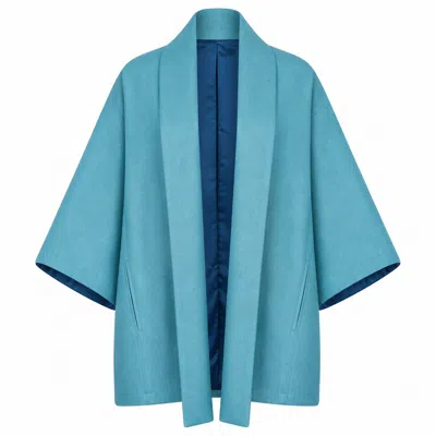 Lumina Eligma Women's Blue The Duality Linen Jacket - Teal