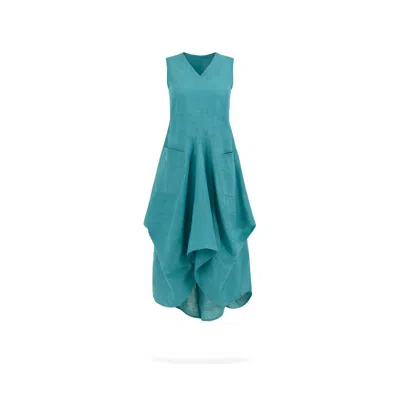 Lumina Eligma Women's Blue The Juby Linen - Balloon Skirt Dress - Teal