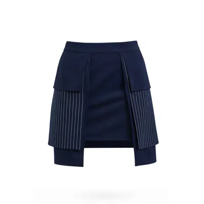 Lumina Eligma Women's Blue / Yellow Dimensions Layered Skirt - Navy & Mustard Gold In Black