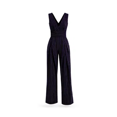 Lumina Eligma Women's Blue / Yellow The Arrow Jumpsuit - Navy & Gold Mustard In Multi