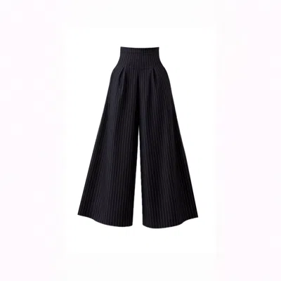 Lumina Eligma Women's Blue / Yellow The Palazzo Pants - Navy & Gold Mustard In Black