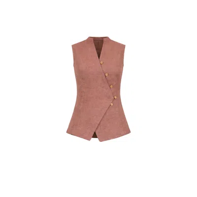 Lumina Eligma Women's Brown The Isla Vest Ensemble - Coffee