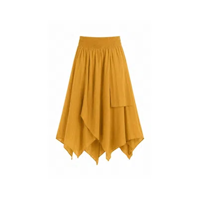 Lumina Eligma Women's Crinckle Freesize Skirt - Yellow