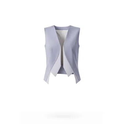 Lumina Eligma Women's Grey Collar-elle Vest - Light & Dark Gray