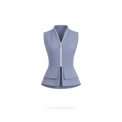 Lumina Eligma Women's Grey Construct Vest Suit Ensemble - Dark Gray In Blue