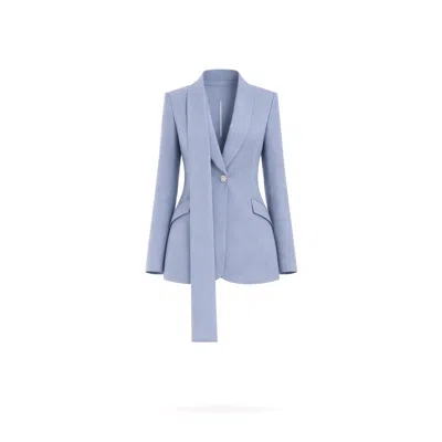 Lumina Eligma Women's Grey Shawl Suit Blazer - Dark Gray In Blue