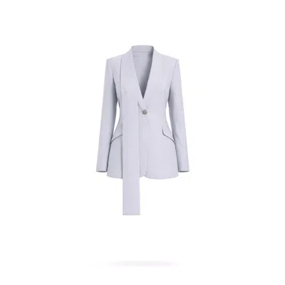 Lumina Eligma Women's Grey Shawl Suit Blazer - Light Gray