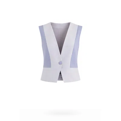 Lumina Eligma Women's Grey V Button Vest - Dark & Light Gray