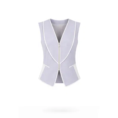 Lumina Eligma Women's Grey / White Multi Fold Vest - Light Gray & White