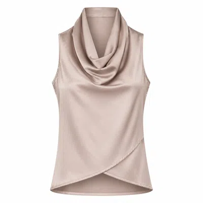 Lumina Eligma Women's Neutrals Cascade Silk Cowl Top - Vizon In Pink