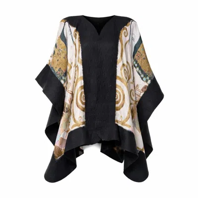 Lumina Eligma Women's Poncho Mulberry Silk & Merino Handmade Felt -  Black