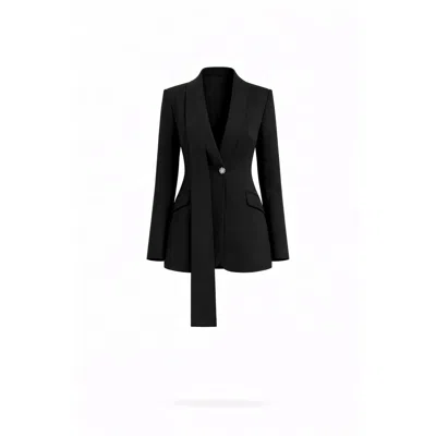 Lumina Eligma Women's Shawl Suit Blazer - Deep Black
