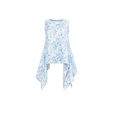 Lumina Eligma Women's The Breeze Ensemble Blouse - Blue Pattern