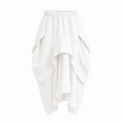 Lumina Eligma Women's The Collar Linen Skirt - White