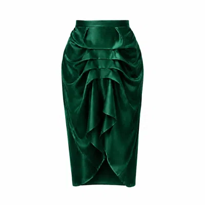 Lumina Eligma Women's The Vanguard Skirt Silk - Emerald Green
