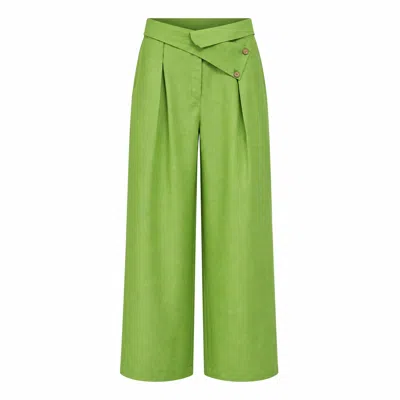 Lumina Eligma Women's The Wrapline Linen Trouser - Green