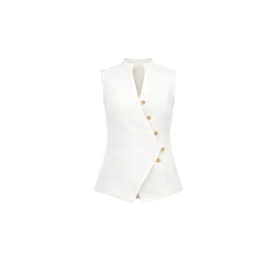 Lumina Eligma Women's White The Isla Vest Ensemble - Cream