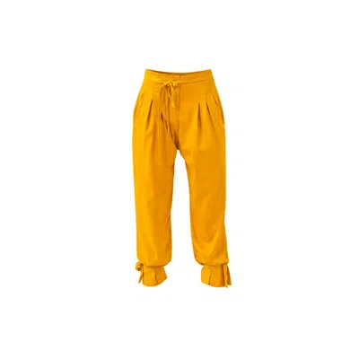 Lumina Eligma Women's Yellow The Arabesque Pants Ensemble – Mustard Gold In Multi