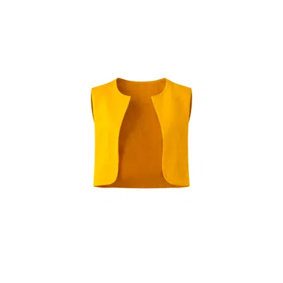 Lumina Eligma Women's Yellow The Arabesque Vest Ensemble – Mustard Gold