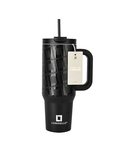 Luminelle 40oz Stainless Steel Leak-proof Tumbler With Straw In Black