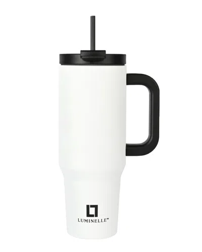 Luminelle 40oz Stainless Steel Leak-proof Tumbler With Straw In White