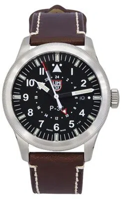 Pre-owned Luminox Air Pilot P-38 Lightning Gmt Black Dial Swiss Quartz Xa.9521 Mens Watch