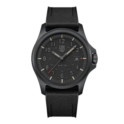 Pre-owned Luminox Atacama Field Black Dial Rubber Band Watch Xl.1961 43mm Sapphire Glass