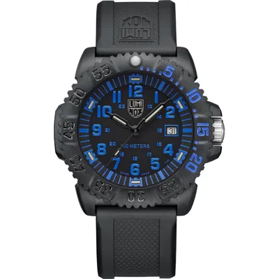 Luminox Black Resin Sport Watch In Burgundy