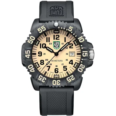 Luminox Black Resin Sport Watch In Green