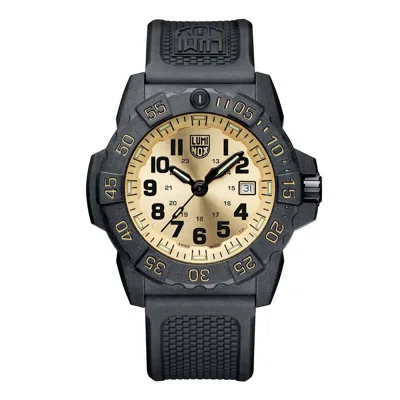 Luminox Black Rubber Sport Watch In Animal Print