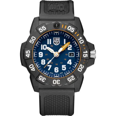 Luminox Black Rubber Sport Watch In Green
