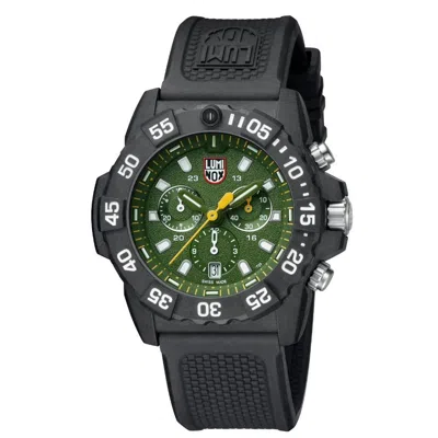 Luminox Black Rubber Sport Watch In Orange