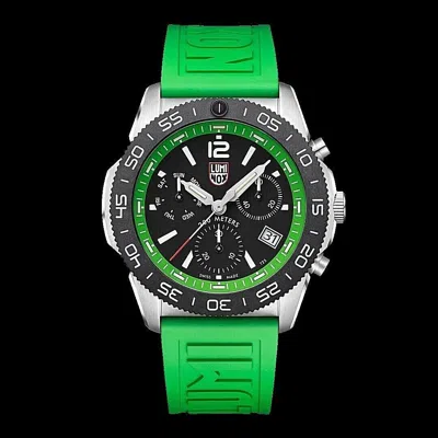Pre-owned Luminox Brand  Pacific Diver Chronograph Green Rubber Mens Watch Xs.3157.nf