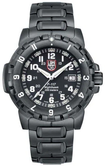 Pre-owned Luminox F-117 Nighthawk Black Pvd Black Dial Date Divers Mens Watch Xa.6402