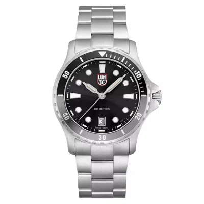 Luminox Gray Stainless Steel Sport Watch In Burgundy