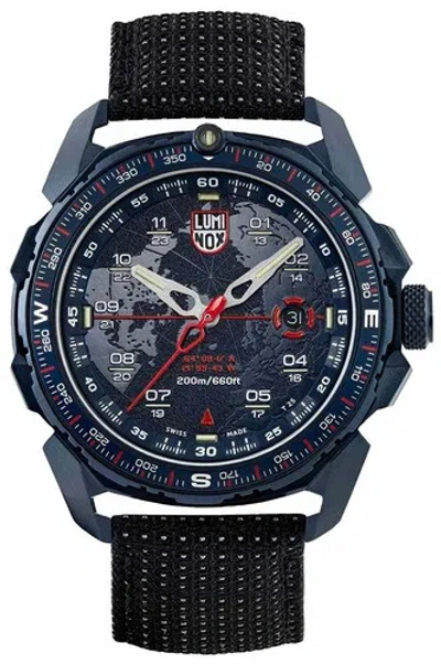 Pre-owned Luminox Ice-sar Arctic Blue Steel Black Textile Divers Quartz Mens Watch Xl.1203