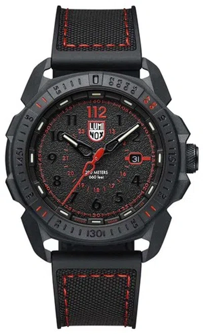 Pre-owned Luminox Ice-sar Arctic Carbonox Rubber & Textile Divers Quartz Men Watch Xl.1002