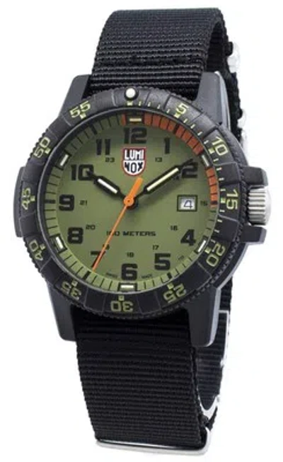 Pre-owned Luminox Leatherback Sea Turtle Carbon Compound Case Xs.0337 Quartz Mens Watch