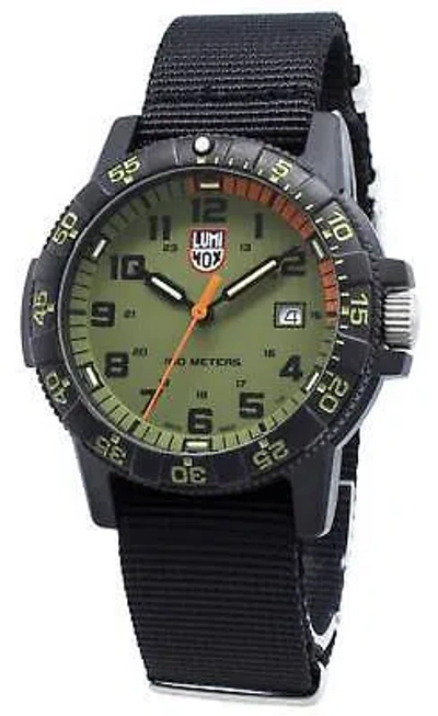 Pre-owned Luminox Leatherback Sea Turtle Carbon Compound Case Xs.0337 Quartz Mens Watch