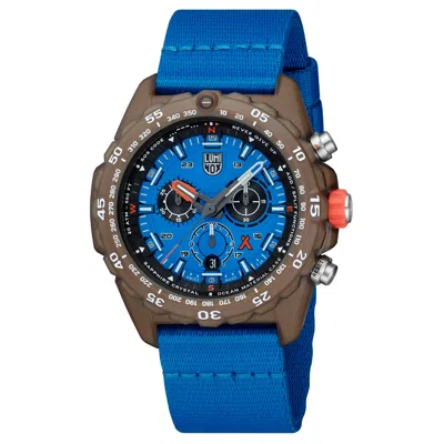 Luminox Men's Swiss Chronograph Bear Grylls Survival Eco Master Series Blue Strap Watch 45mm