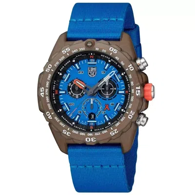 Pre-owned Luminox Men's Bear Grylls Swiss Quartz Chrono Ocean Blue Strap Watch Xb.3743.eco