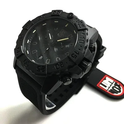 Pre-owned Luminox Men's  Navy Seal Blackout Chronograph Diver's 45mm Watch Xs.3581.bo