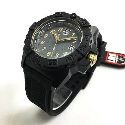 Pre-owned Luminox Men's  Navy Seal Dive Black And Gold Diver's 45mm Watch 3508.gold
