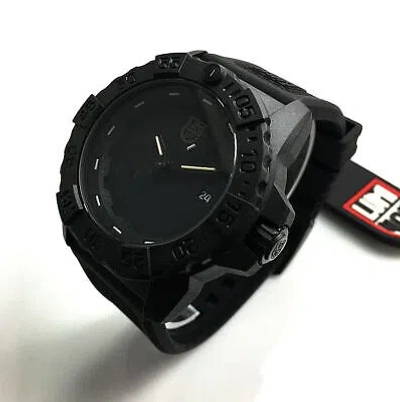 Pre-owned Luminox Men's  Navy Seal Trident Diver's Blackout Watch Xs.3501.bo